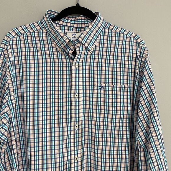 Southern Tide Plaid Long Sleeves Botton Down Shirts Men Size L - Picture 2 of 8